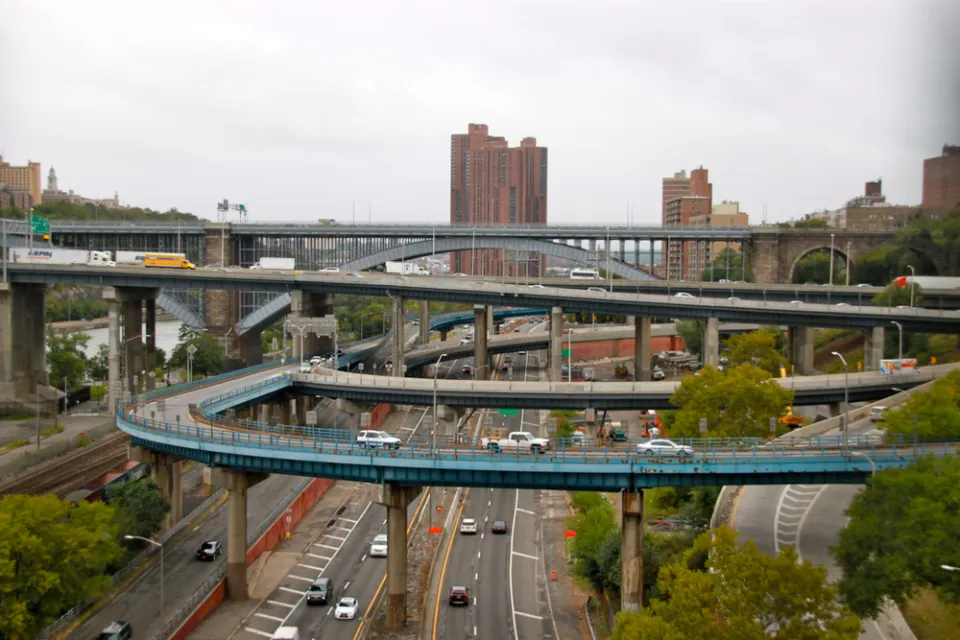 The ramps of the interchange between the Major Deegan Expressway and the Cross Bronx Expressway